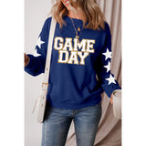 GAME DAY Star Round Neck Long Sleeve Sweatshirt - Spicie's Boutique
