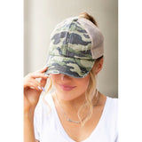 CC Camo Criss-Cross Ponytail Caps - Spicie's Boutique