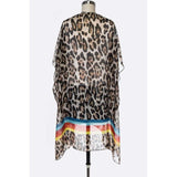 Color Stripe Leopard Kimono - Spicie's Boutique