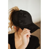 Camo Messy Bun Ponytail Womens Hat - Spicie's Boutique