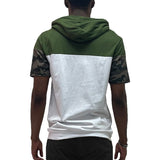 Camo and Solid Design Block Hooded Shirt - Spicie's Boutique