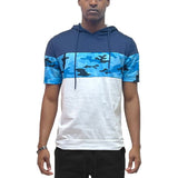 Camo and Solid Design Block Hooded Shirt - Spicie's Boutique