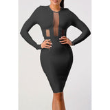 LONGSLEEVE BANDAGE DRESS - Spicie's Boutique
