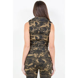 American Bazi Zip Up Camo Crop Denim Vest - Spicie's Boutique