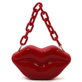Acrylic Hard Case Lips Clutch Crossbody Bag - Spicie's Boutique