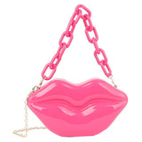 Acrylic Hard Case Lips Clutch Crossbody Bag - Spicie's Boutique