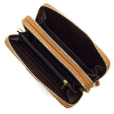Queen Bee Stripe Ostrich Double Zip Around Wallet - Spicie's Boutique