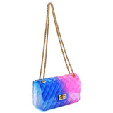 Quilt Embossed Multi Color Jelly Shoulder Bag - Spicie's Boutique