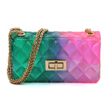 Quilt Embossed Multi Color Jelly Shoulder Bag - Spicie's Boutique