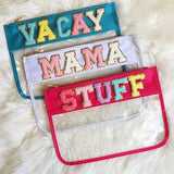 Varsity Letter Clear Pouch Travel Organizer - Spicie's Boutique