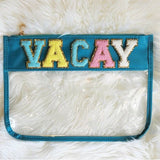 Varsity Letter Clear Pouch Travel Organizer - Spicie's Boutique