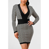 ATHINA BLACK AND WHITE PRINT BANDAGE DRESS - Spicie's Boutique