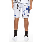 Mens Chrome Cross Skull Shorts - Spicie's Boutique