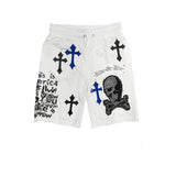 Mens Chrome Cross Skull Shorts - Spicie's Boutique