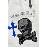 Mens Chrome Cross Skull Shorts - Spicie's Boutique