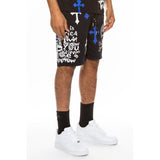 Mens Chrome Cross Skull Shorts - Spicie's Boutique