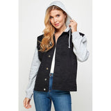 Women's Denim Jacket with Fleece Hoodies - Spicie's Boutique