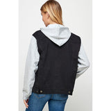 Women's Denim Jacket with Fleece Hoodies - Spicie's Boutique