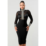 MESH CONTRAST PRINT BANDAGE - Spicie's Boutique