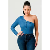 ATHINA DENIM BODYSUIT - Spicie's Boutique