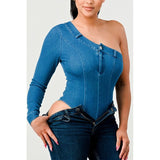 ATHINA DENIM BODYSUIT - Spicie's Boutique
