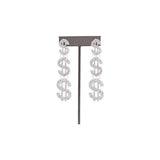 RHINESTONE MONEY SIGN DROP EARRINGS - Spicie's Boutique