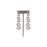 RHINESTONE MONEY SIGN DROP EARRINGS - Spicie's Boutique