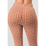 Geometric Glamour: High-Waisted Patterned Pants - Spicie's Boutique