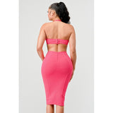 HALTER HOLLOW OUT BODYCON BANDAGE DRESS - Spicie's Boutique