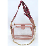 See Thru Clear 2-in-1 Crossbody Bag Guitar Strap - Spicie's Boutique