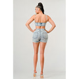 ATHINA No strings attached distressed denim set - Spicie's Boutique