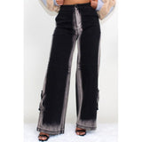 BLACK LINE WASHED CASUAL DENIM JEANS - Spicie's Boutique