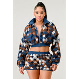 CHECKER PRINT TWO PIECE SET - Spicie's Boutique