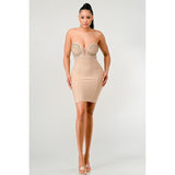 Betting on you casual embellished bandage dress - Spicie's Boutique