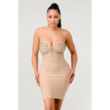 Betting on you casual embellished bandage dress - Spicie's Boutique