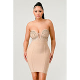 Betting on you casual embellished bandage dress - Spicie's Boutique