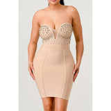 Betting on you casual embellished bandage dress - Spicie's Boutique