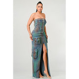 ATHINA VINTAGE HAND WASHED BUTTON UP SLIT DRESS - Spicie's Boutique