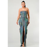 ATHINA VINTAGE HAND WASHED BUTTON UP SLIT DRESS - Spicie's Boutique