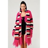 Fuzzy Striped Sweater - Spicie's Boutique