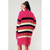 Fuzzy Striped Sweater - Spicie's Boutique