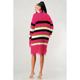 Fuzzy Striped Sweater - Spicie's Boutique