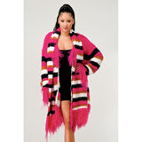 Fuzzy Striped Sweater - Spicie's Boutique