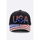 USA Rhinestone Statement Baseball Cap - Spicie's Boutique