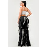 Distressed Denim Frill Jeans - Spicie's Boutique