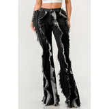 Distressed Denim Frill Jeans - Spicie's Boutique