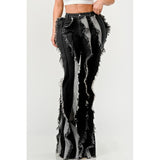 Distressed Denim Frill Jeans - Spicie's Boutique