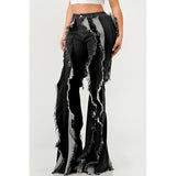 Distressed Denim Frill Jeans - Spicie's Boutique