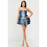 Denim Delight Tiered Ruffle Dress - Spicie's Boutique