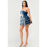 Denim Delight Tiered Ruffle Dress - Spicie's Boutique